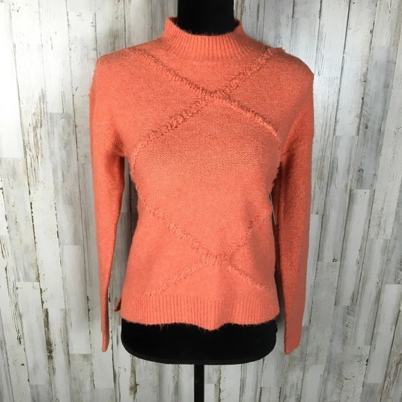 Abound Knit Stitch Design Sweater Pullover Coral XL NWT - Picture 2 of 5